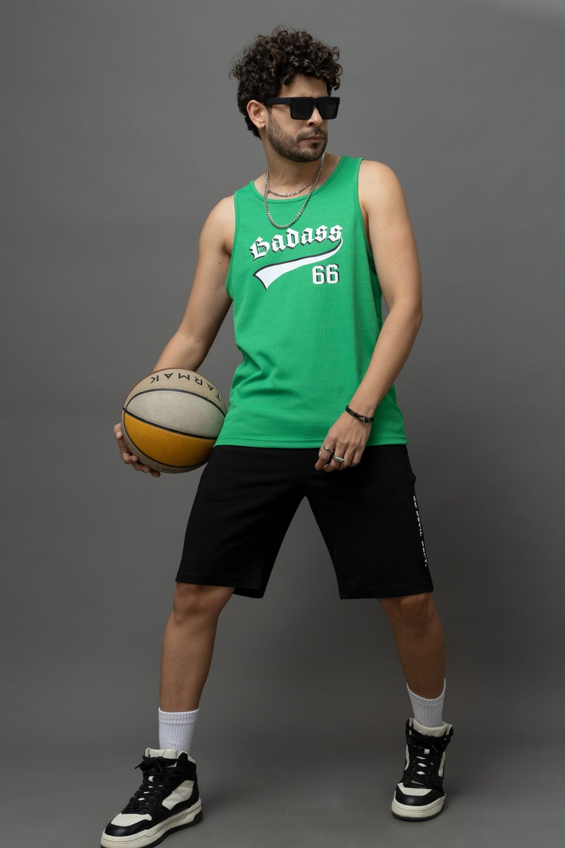 Go Devil Badass 66 Green Sleeveless Vest for Men - Image 4